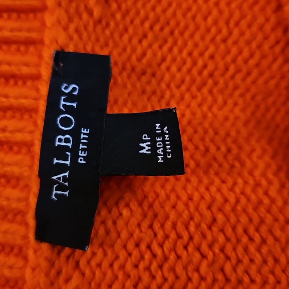 TALBOTS Vibrant Orange cable Knit Crew Neck Women's Sweater - MP - Picture 4 of 4